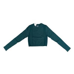 Women’s Best Motion Seamless Crop Top Long Sleeve Dark Moss Large NWT